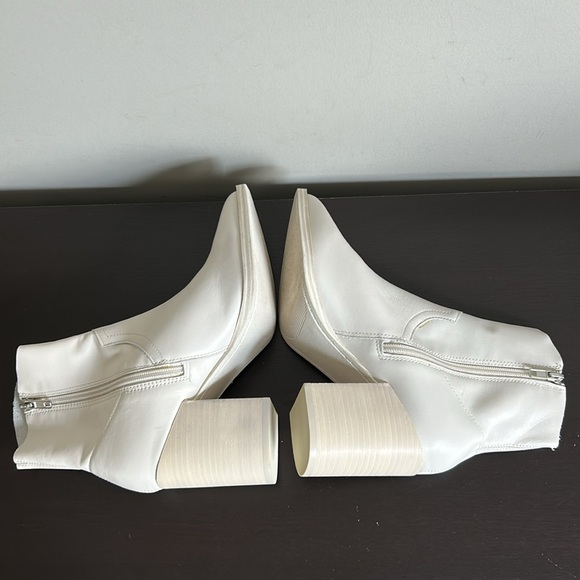 Steve Madden Cate Bone Leather Bootie Block Heel Pointed Toe Boot Sz 8 NEW - Picture 9 of 11